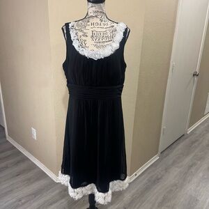 Signature by Sangria Black Dress with White Label Detail